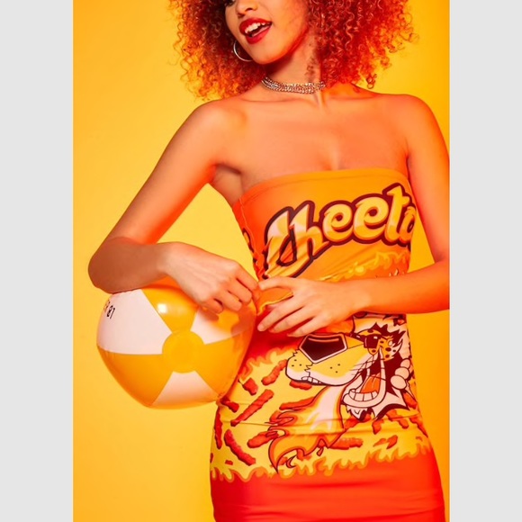 NWT Flamin’ Hot Cheetos Tube Mini Dress Halloween - Picture 1 of 6